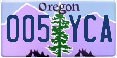 OR license plate 005YCA