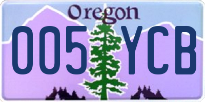 OR license plate 005YCB
