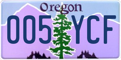 OR license plate 005YCF