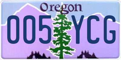 OR license plate 005YCG