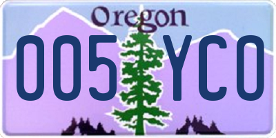 OR license plate 005YCO