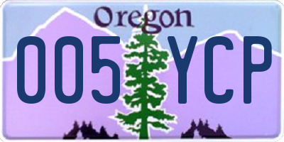 OR license plate 005YCP