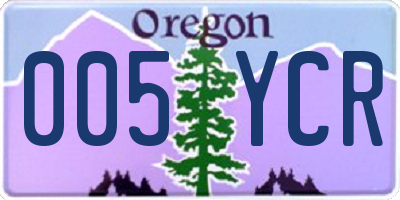 OR license plate 005YCR