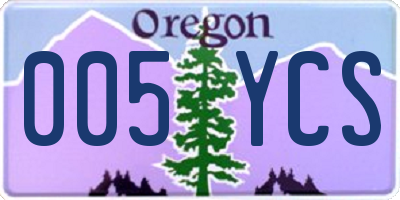 OR license plate 005YCS