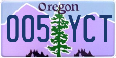 OR license plate 005YCT