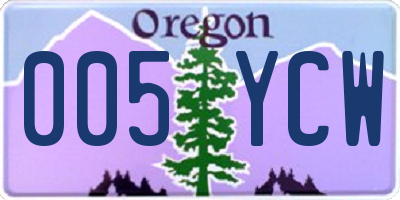 OR license plate 005YCW