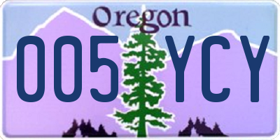 OR license plate 005YCY