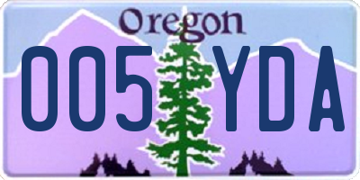 OR license plate 005YDA