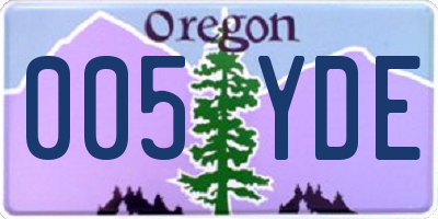 OR license plate 005YDE
