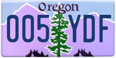 OR license plate 005YDF
