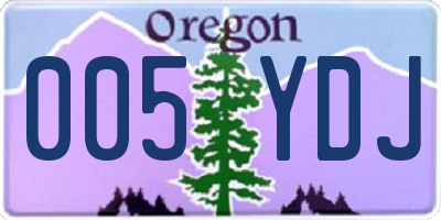OR license plate 005YDJ