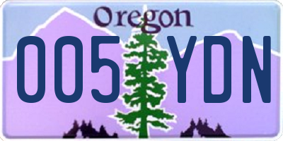OR license plate 005YDN