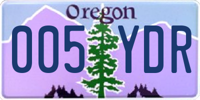 OR license plate 005YDR