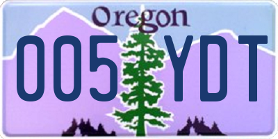 OR license plate 005YDT