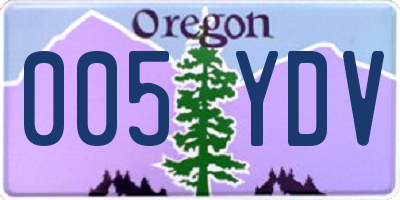 OR license plate 005YDV