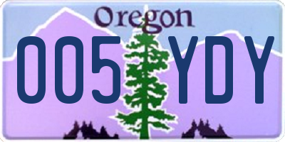 OR license plate 005YDY
