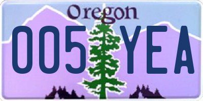 OR license plate 005YEA
