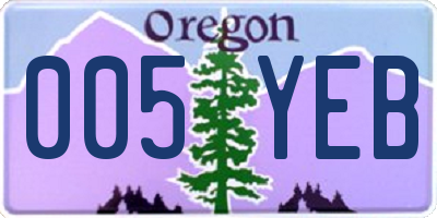 OR license plate 005YEB