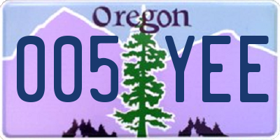 OR license plate 005YEE
