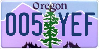 OR license plate 005YEF