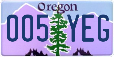 OR license plate 005YEG