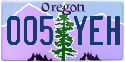 OR license plate 005YEH