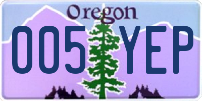 OR license plate 005YEP