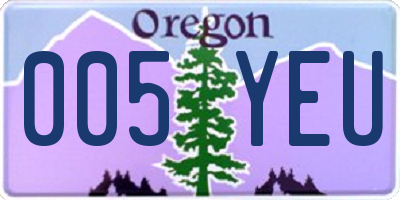 OR license plate 005YEU