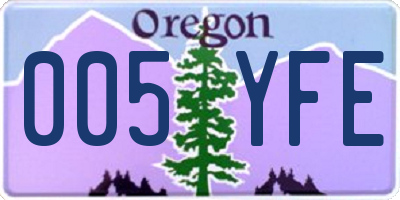 OR license plate 005YFE