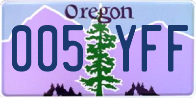 OR license plate 005YFF
