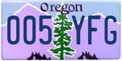 OR license plate 005YFG
