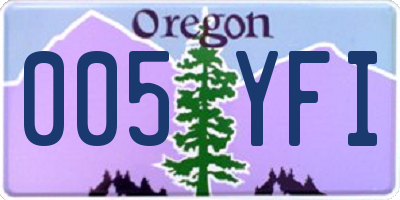 OR license plate 005YFI