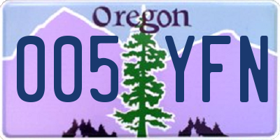 OR license plate 005YFN