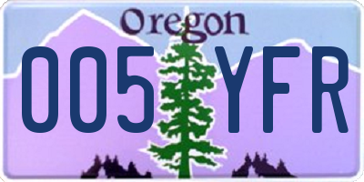 OR license plate 005YFR