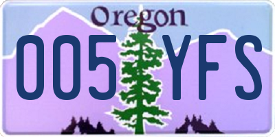 OR license plate 005YFS