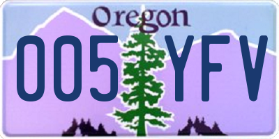 OR license plate 005YFV