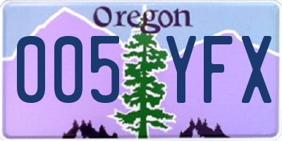 OR license plate 005YFX