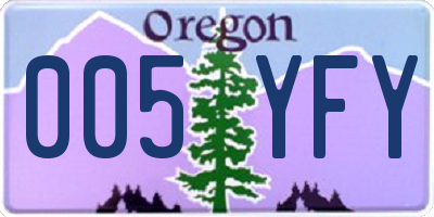 OR license plate 005YFY