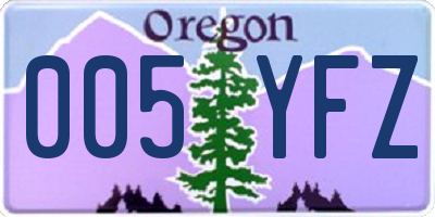 OR license plate 005YFZ