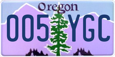 OR license plate 005YGC