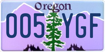 OR license plate 005YGF