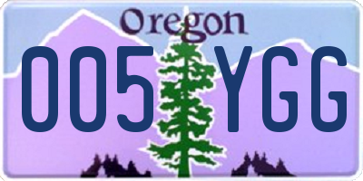 OR license plate 005YGG
