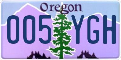 OR license plate 005YGH