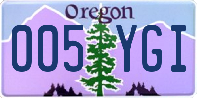 OR license plate 005YGI