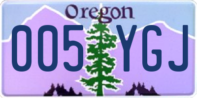 OR license plate 005YGJ