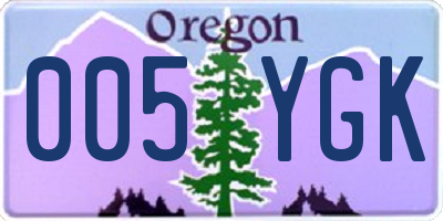 OR license plate 005YGK