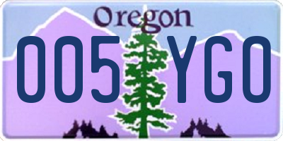 OR license plate 005YGO