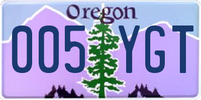 OR license plate 005YGT