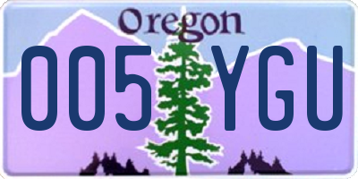 OR license plate 005YGU
