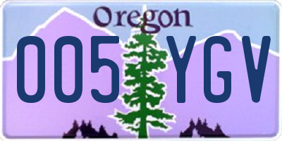 OR license plate 005YGV